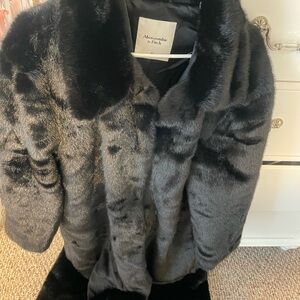 Abercrombie & Fitch Women's Plush Black Teddy Jacket